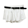 White Versatile Anti-exposure Ruffled Short Skirt